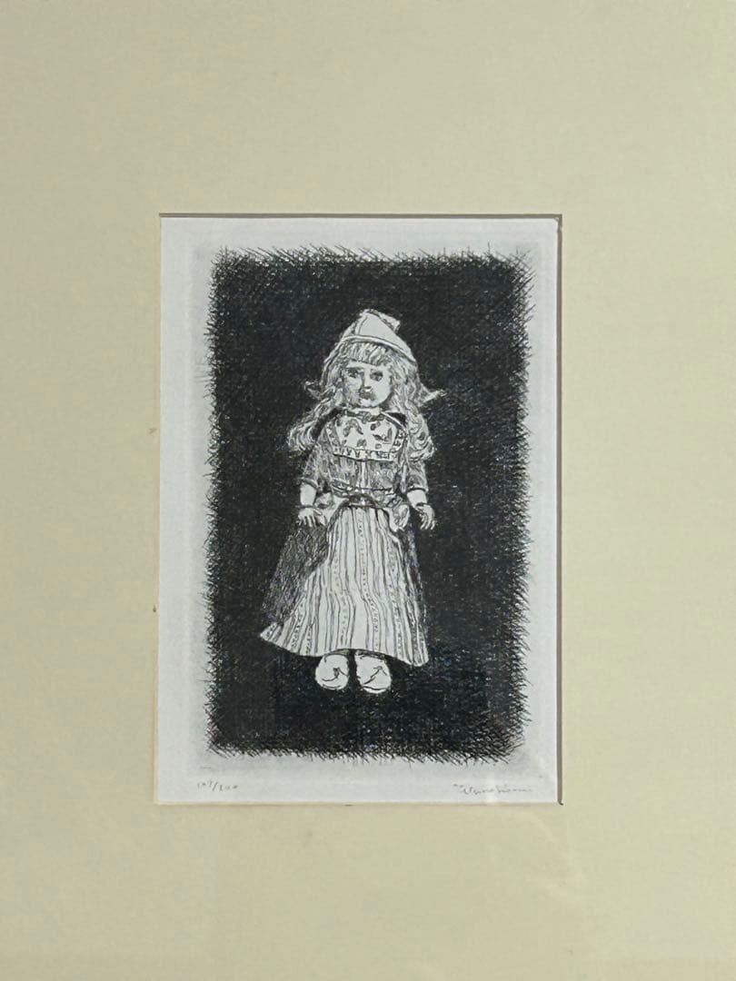 駒井哲郎　人形　銅版画　107/200
