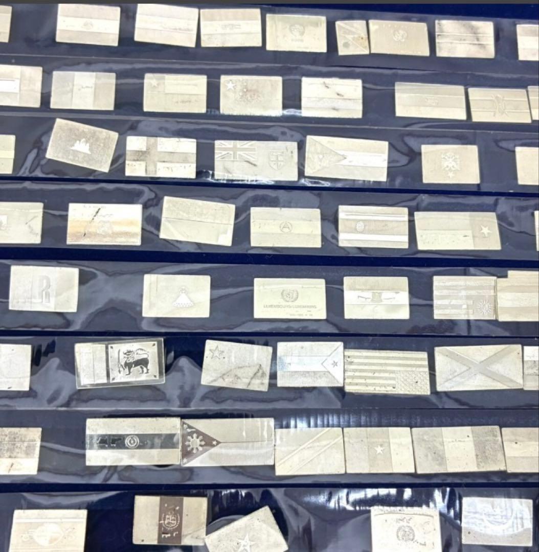 フランクリンミント　公式国連加盟国国旗　銀のミニチュア・コレクション