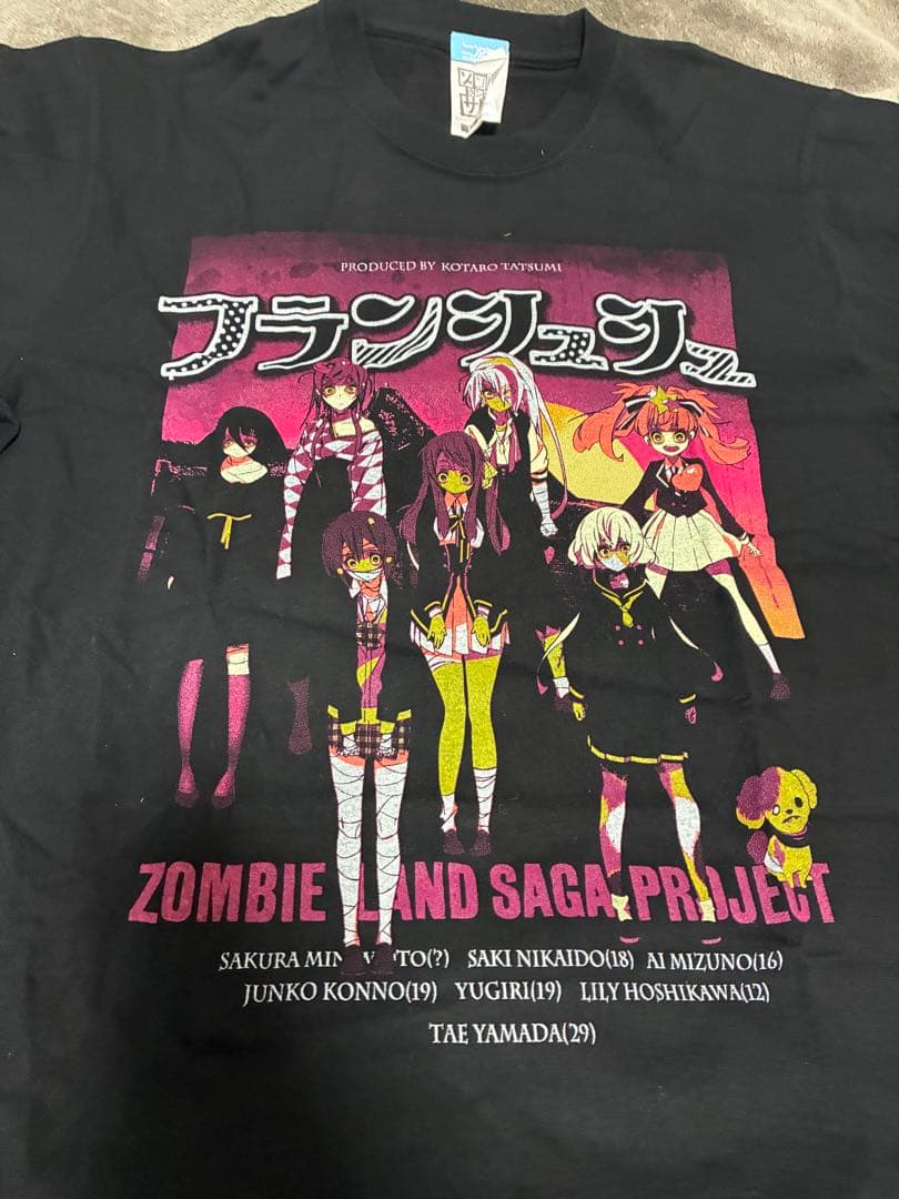 ゾンビランドサガ　バンド風Tシャツ　中古　Ｌサイズ