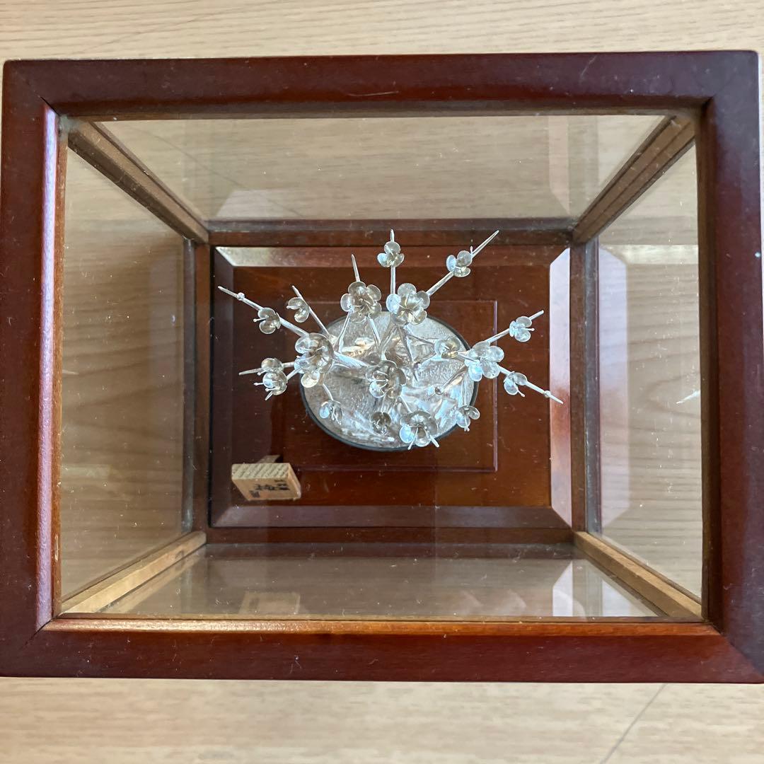 純銀製 梅　盆栽　光則　ガラスケース付き　ヴィンテージ