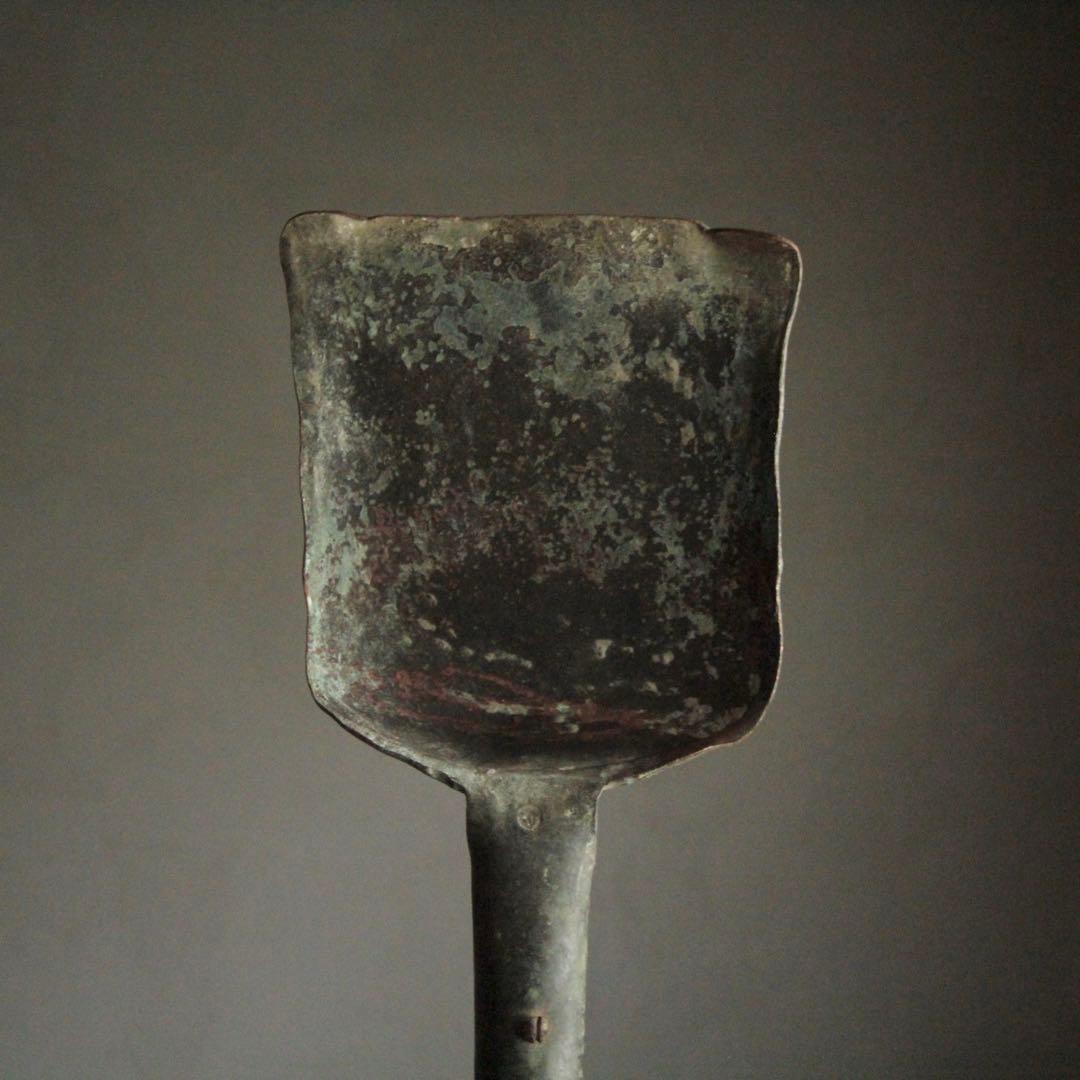 緑青のある 古い 銅 スコップ シャベル 古道具 アンティーク オブジェ