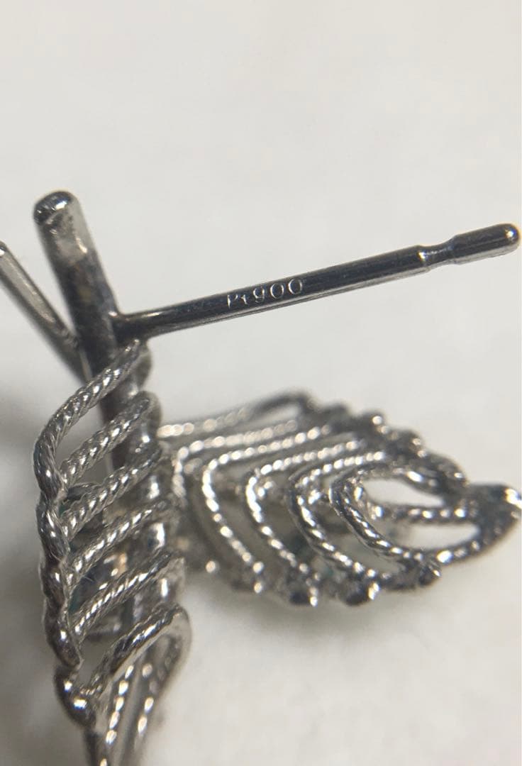 霧中島　パライバトルマリン　リーフピアス　ソーティング