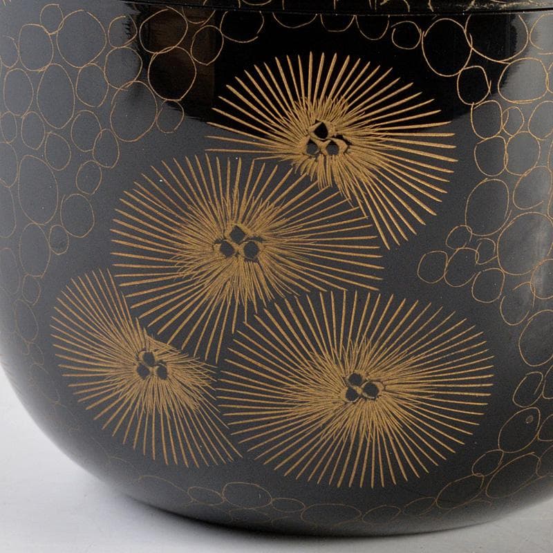 茶道具　輪島塗　月峯作　唐松　沈金　棗　共箱　V　R6015