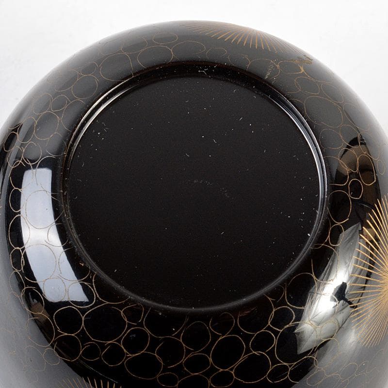 茶道具　輪島塗　月峯作　唐松　沈金　棗　共箱　V　R6015