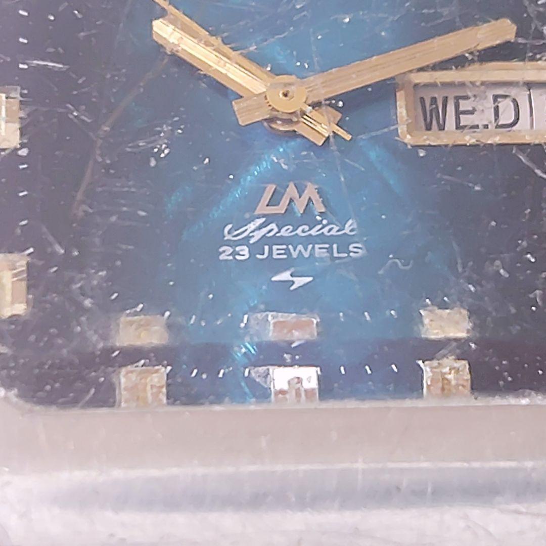 サ*ー様 SEIKO LM Special 自動巻き腕時計 角型 青色