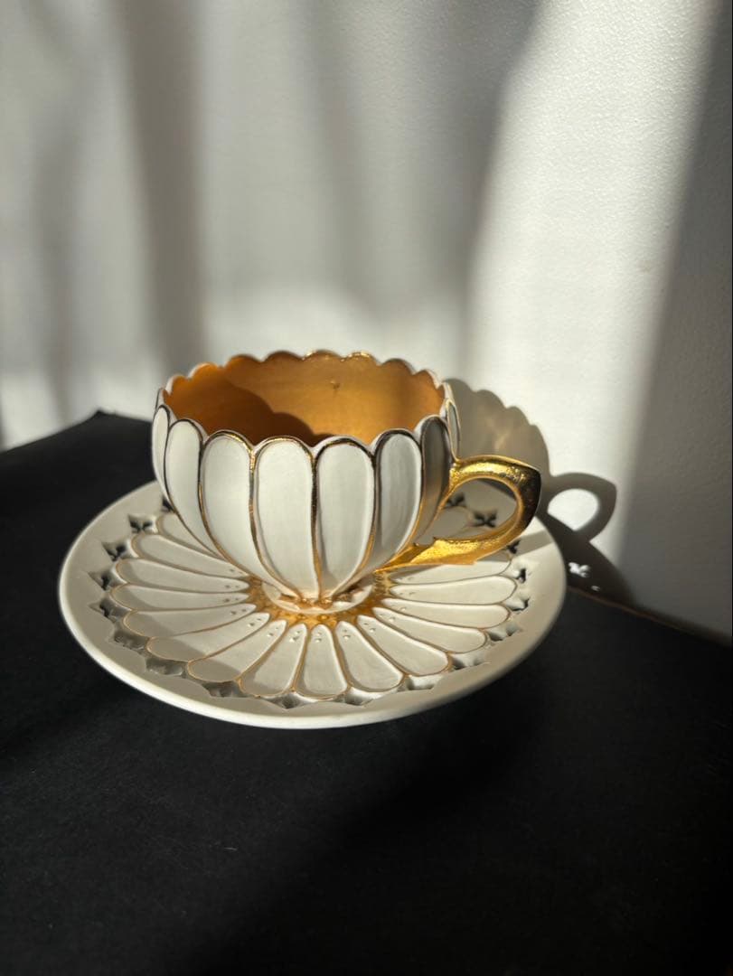 伊藤剛俊　白金珈琲カップ&ソーサー