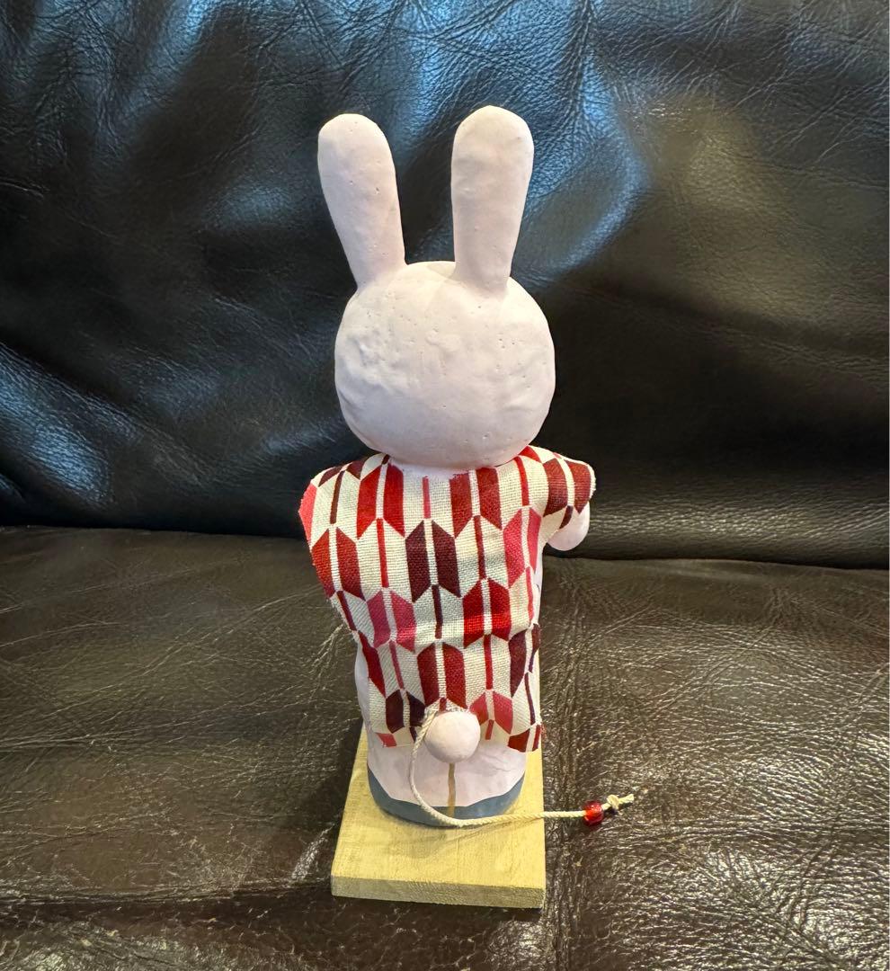 長門張子　杵つきうさぎ　餅つき　からくり　民芸品　郷土玩具