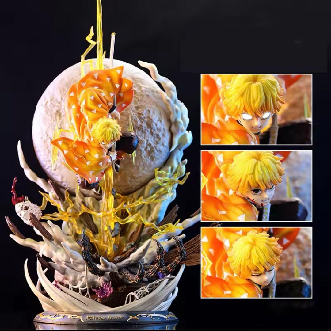 鬼滅の刃 我妻善逸 雷の呼吸 壱ノ型 霹靂一閃 フィギュア LEDライト付き