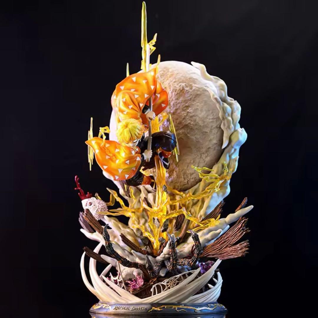 鬼滅の刃 我妻善逸 雷の呼吸 壱ノ型 霹靂一閃 フィギュア LEDライト付き