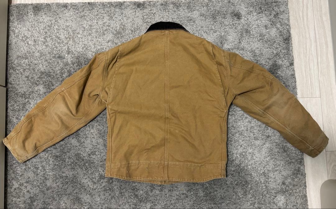 Carhartt ダックジャケット ブラウン 襟コーデュロイ