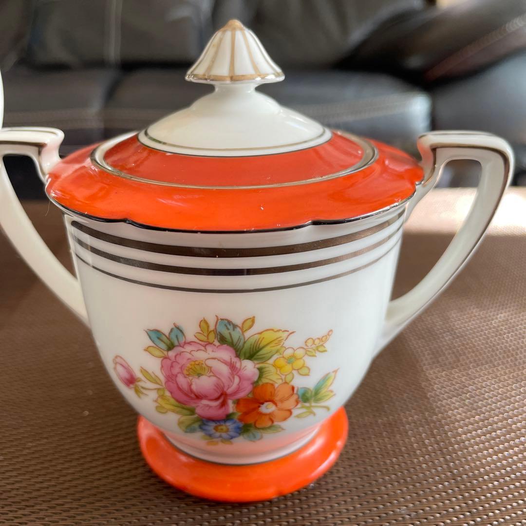 オールドノリタケ　ケーキ皿　カップ　クリーマー　シュガー4点セット