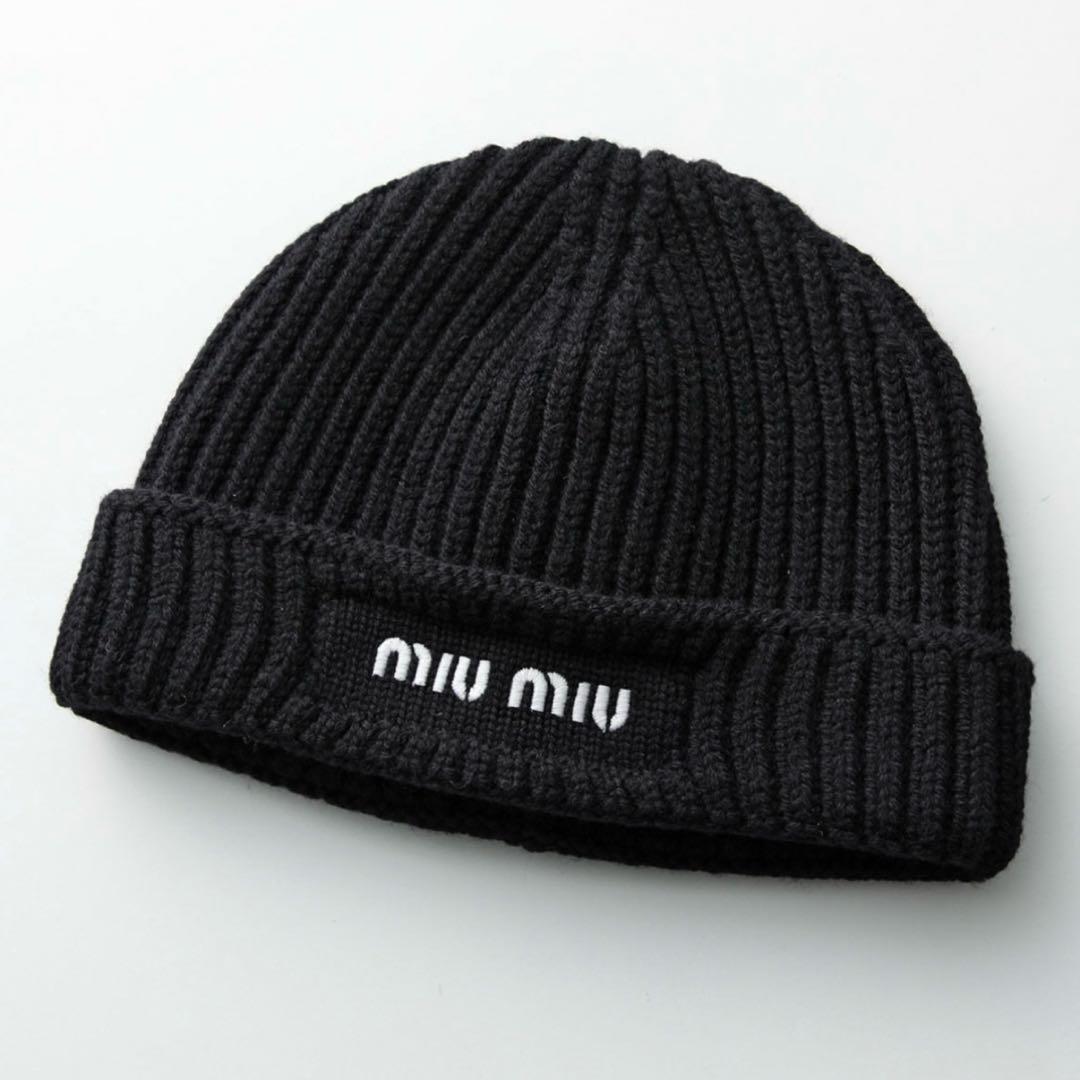 miumiu ウールビーニー ニット帽 ビーニー ニットキャップ