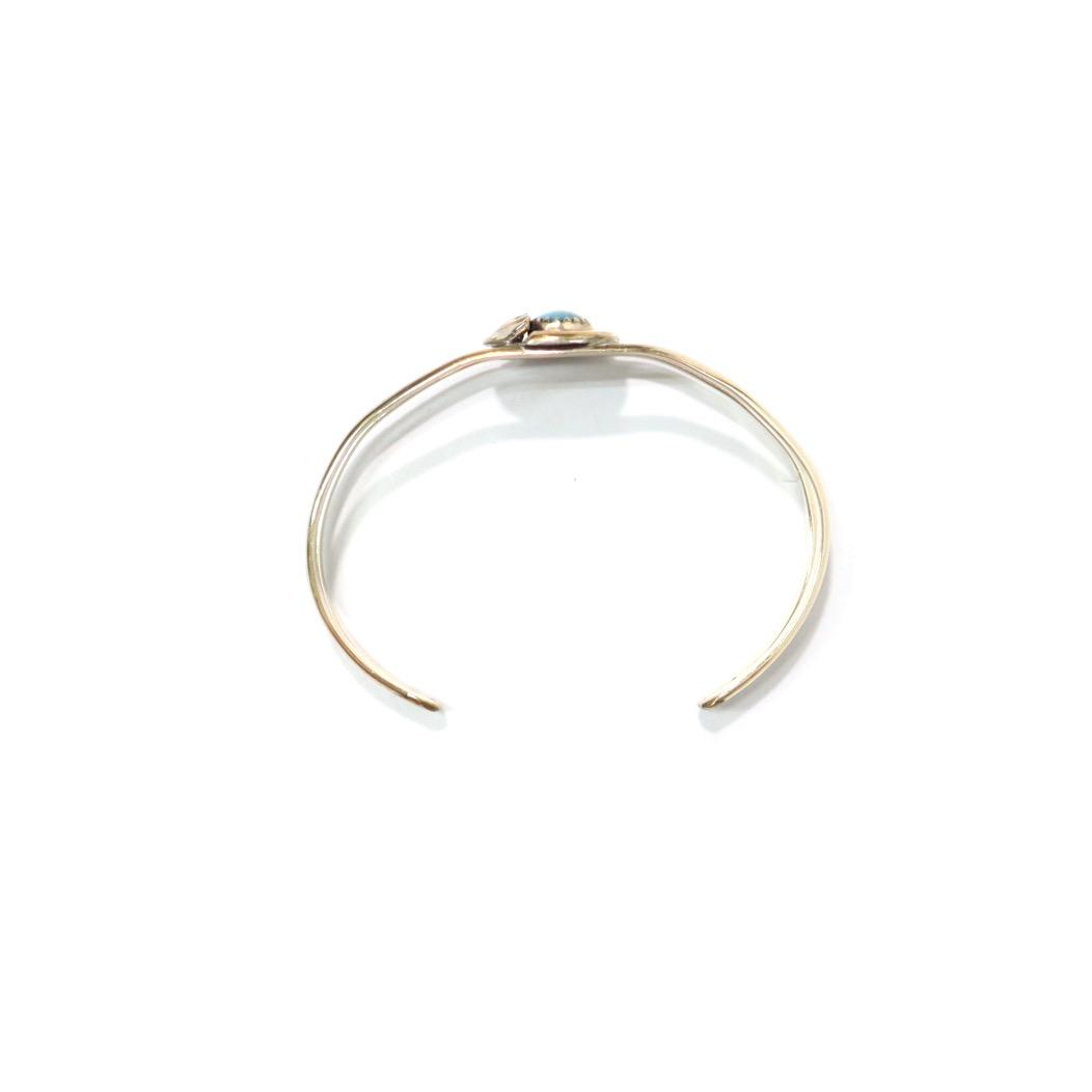 70s ビンテージ ナバホ シルバー ゴールド ターコイズ バングル ネイティブ