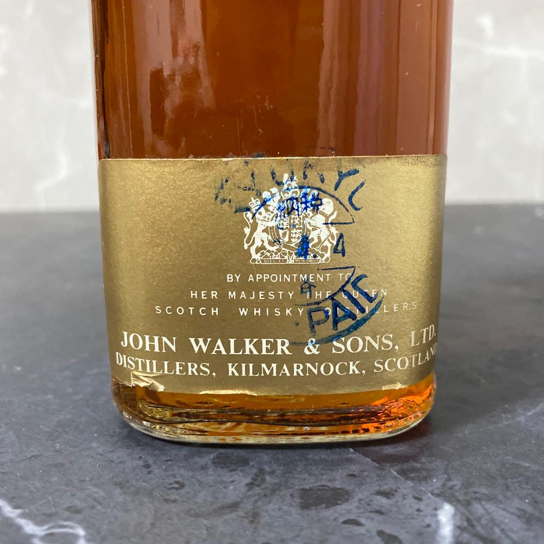 【琉球政府通関済印】1970年初期　ジョニーウォーカー黒ラベル白紋章