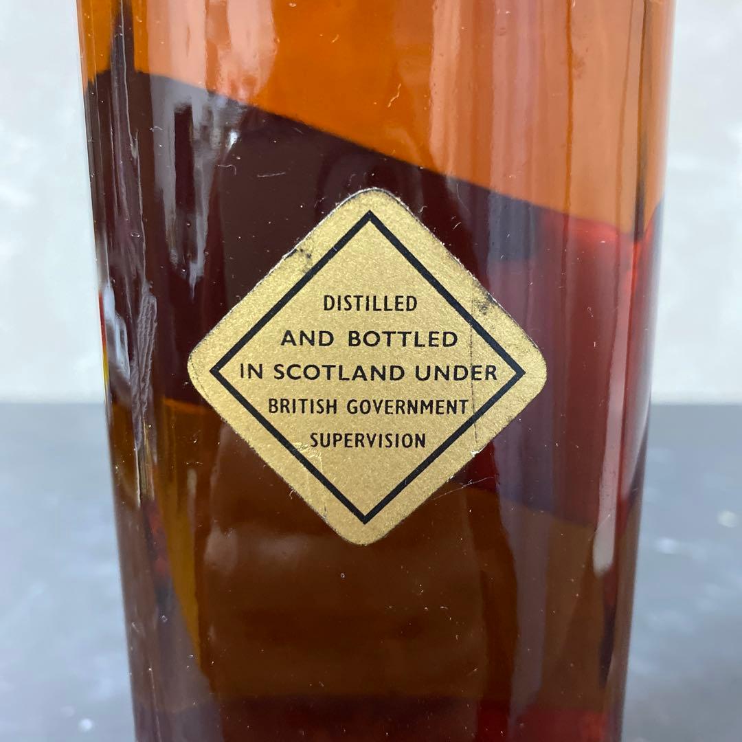 【琉球政府通関済印】1970年初期　ジョニーウォーカー黒ラベル白紋章