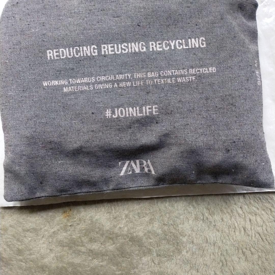ZARA リサイクルショッピングバッグ グレー sizeМ