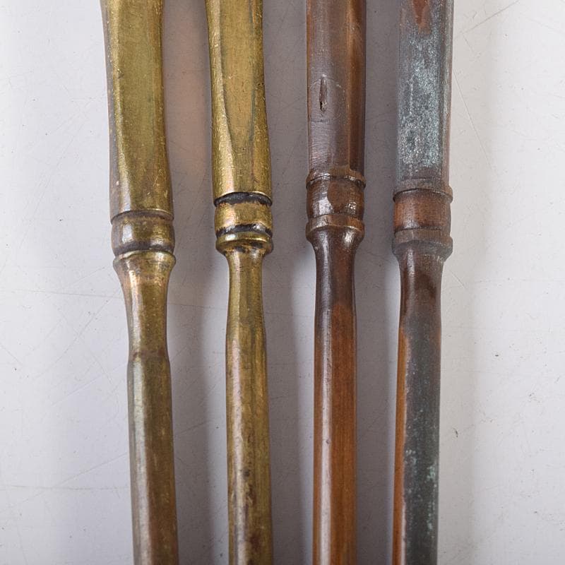 茶道具　猩々堂紹美造(紹美栄佑)　黄銅　火箸　二組　共箱　C　R8585