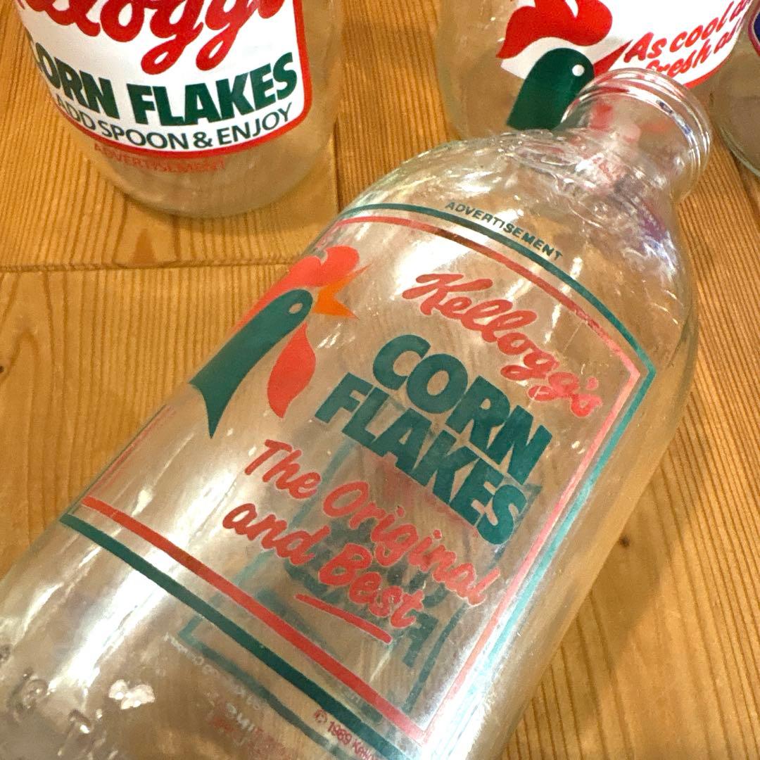 80年代　ケロッグ　ボトル　牛乳瓶　セット　コーネリアス　トニータイガー