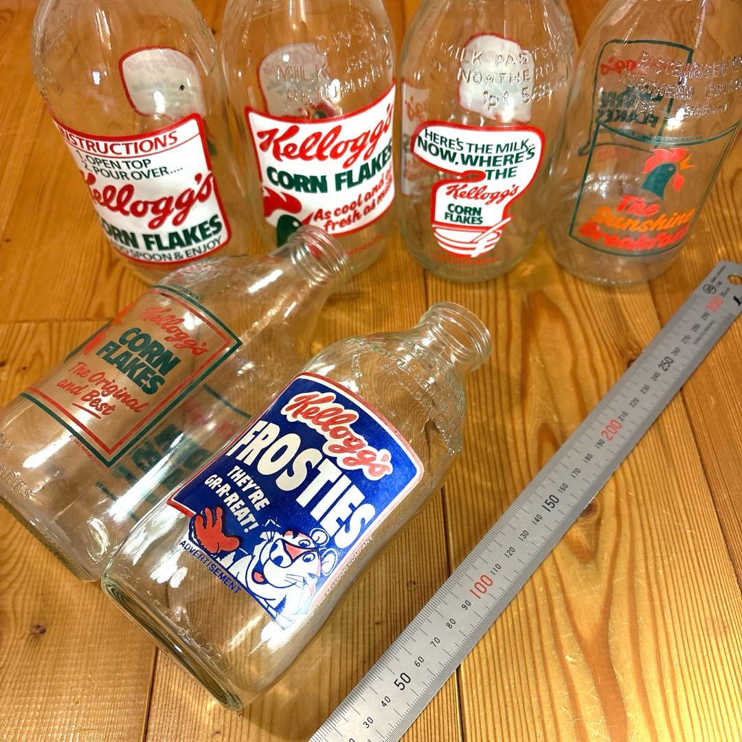 80年代　ケロッグ　ボトル　牛乳瓶　セット　コーネリアス　トニータイガー