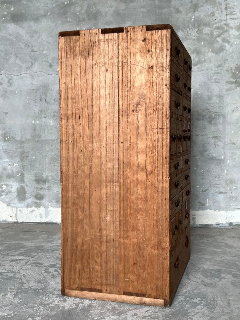 明治時代『 25杯抽斗　薬箪笥 』 和箪笥／ドロワー飾り棚 アトリエ 什器 侘寂