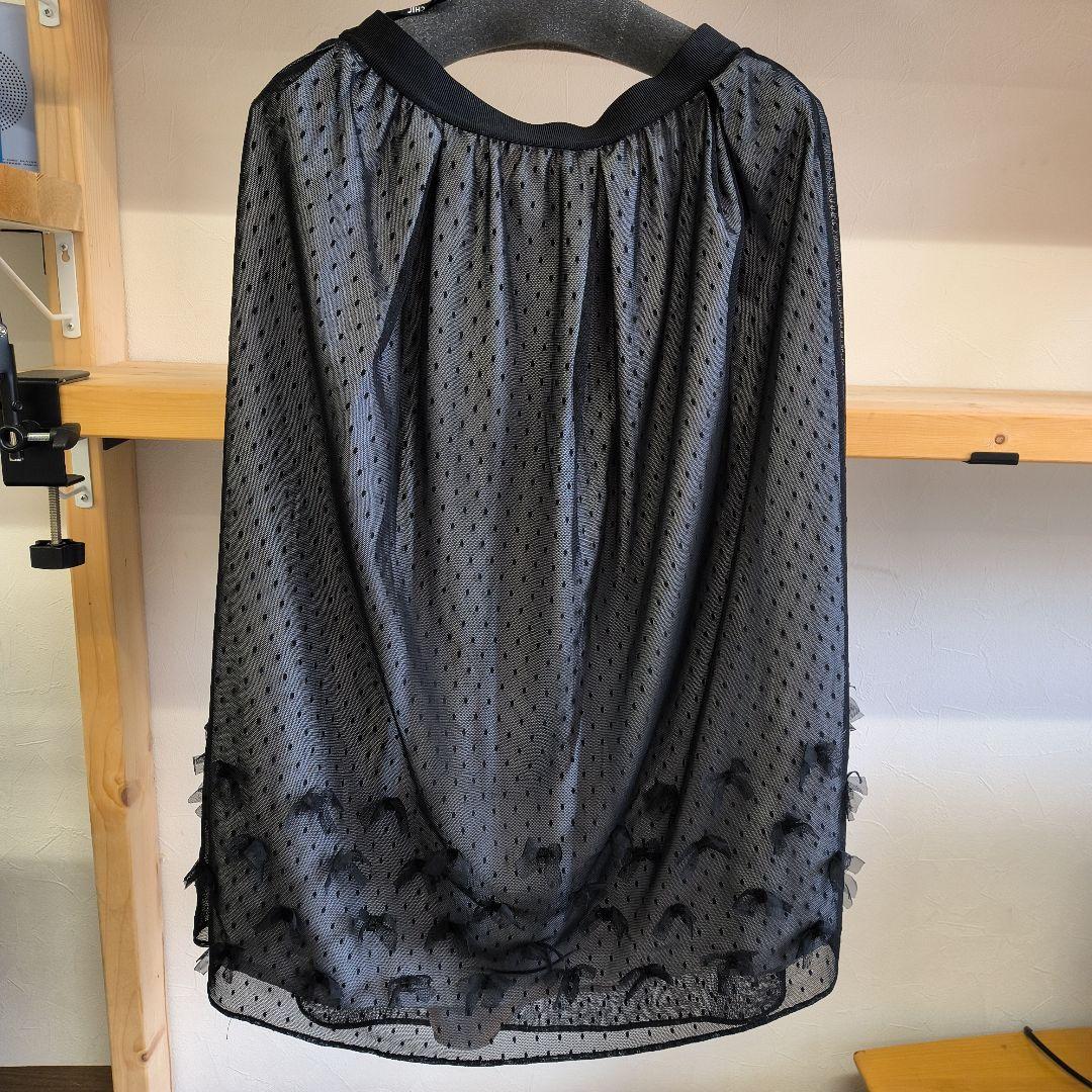 TO BE CHIC ドット柄フレアスカート ブラック