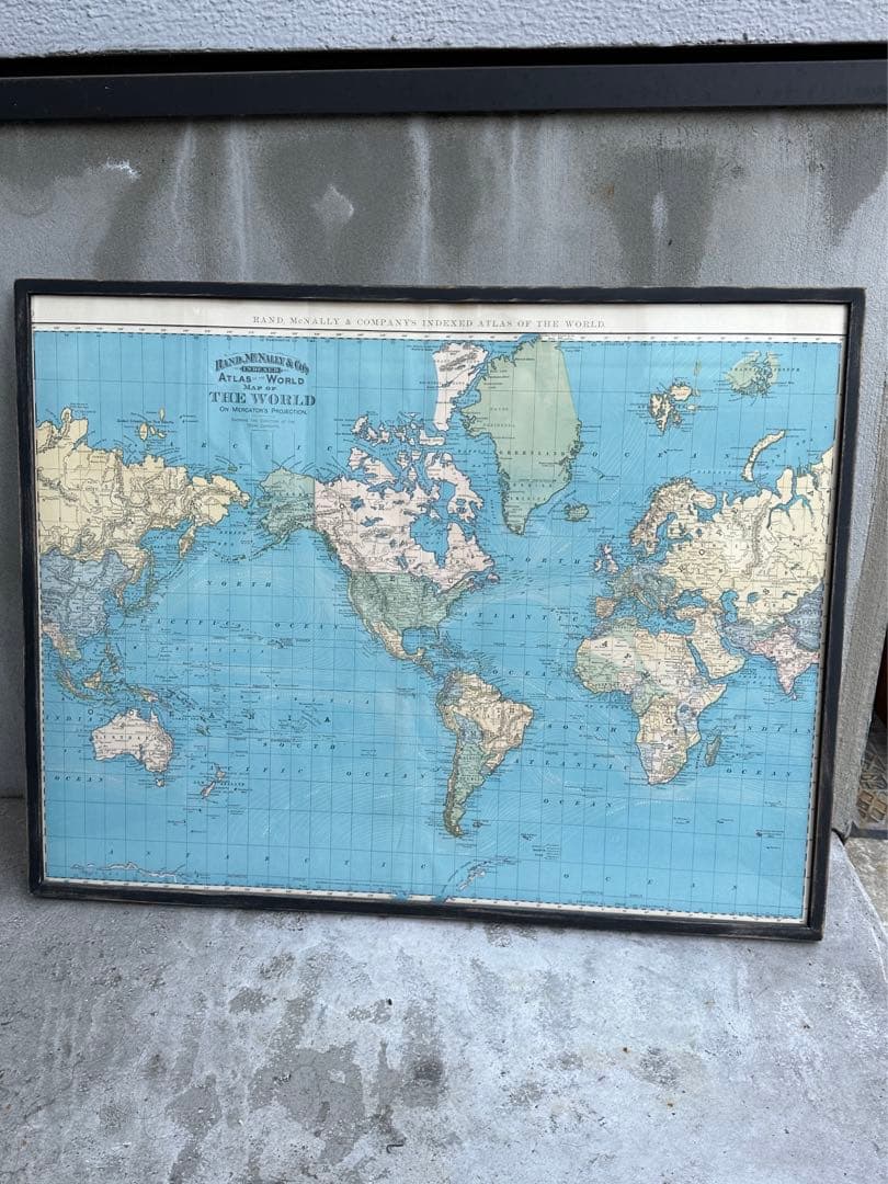 複数購入割引⭕️ アンティーク　地図　マップ　フレーム付き　ウォールアート　壁掛け