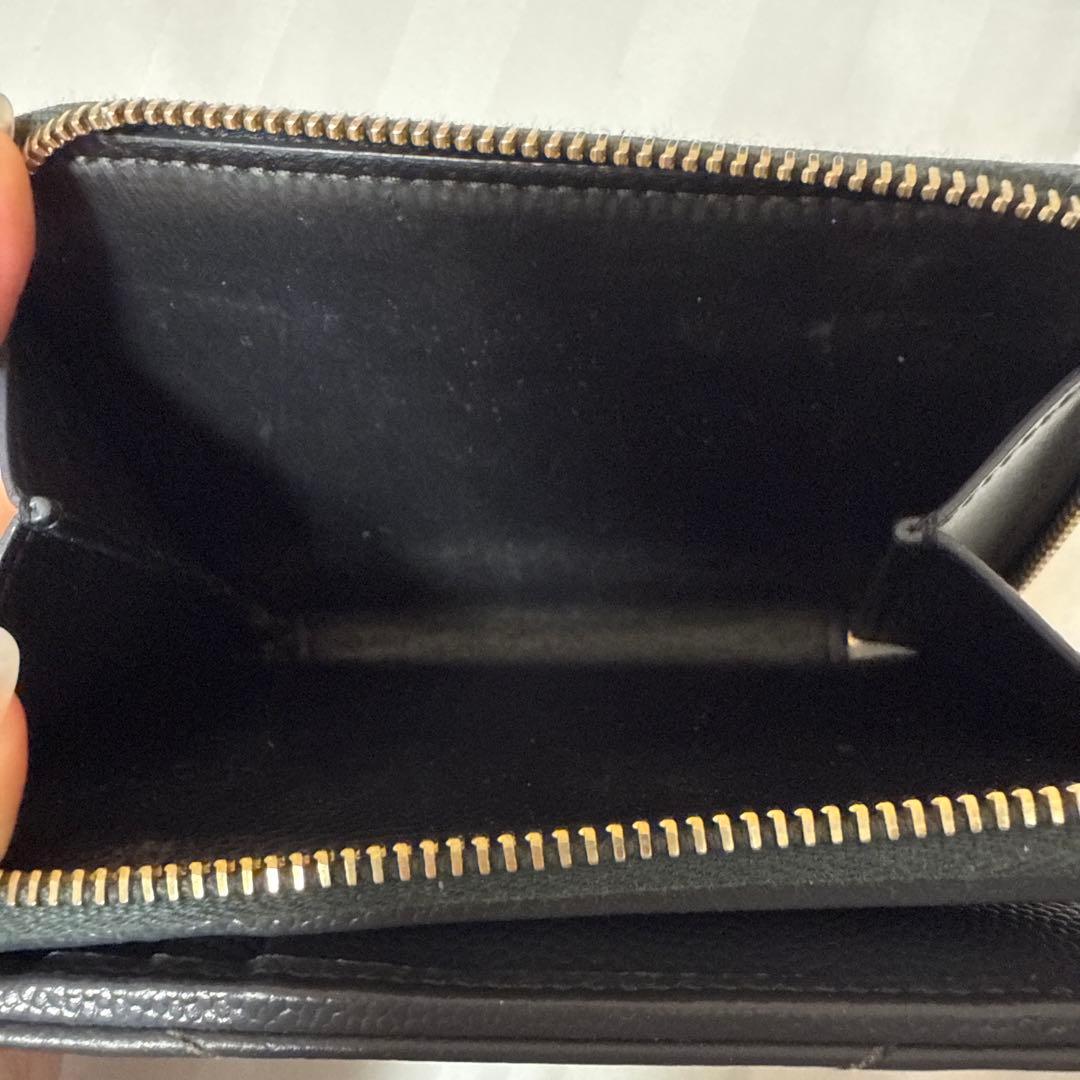 イブサンローラン サンローラン 二つ折り財布 キャビアスキン