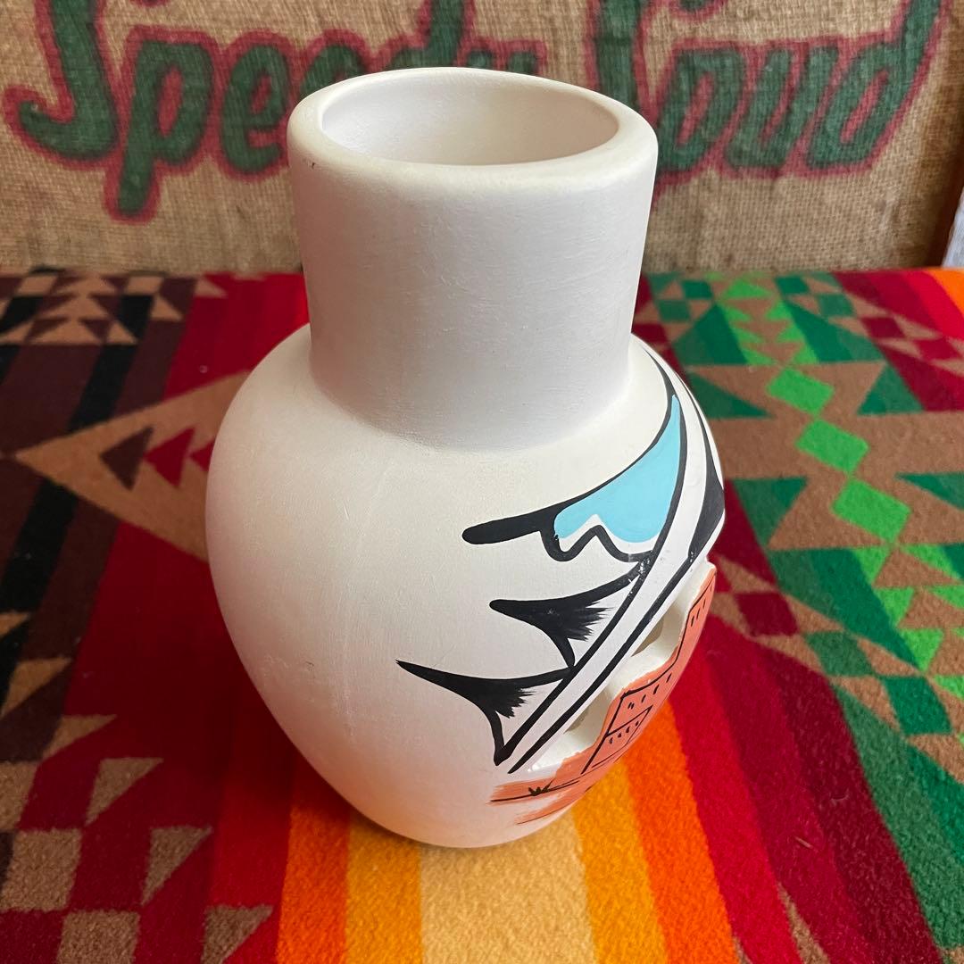 希少品！ネイティブアメリカンnavajo ナバホ族の壷　USAプエブロ雑貨チマヨ