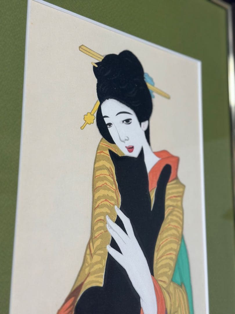 竹久夢二　黒船屋　木版画　版画　リトグラフ　66×32cm アート