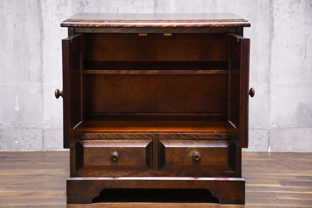 EIK49 北海道民芸家具 サイドキャビネット カバ材/樺材 飾り台 和モダン