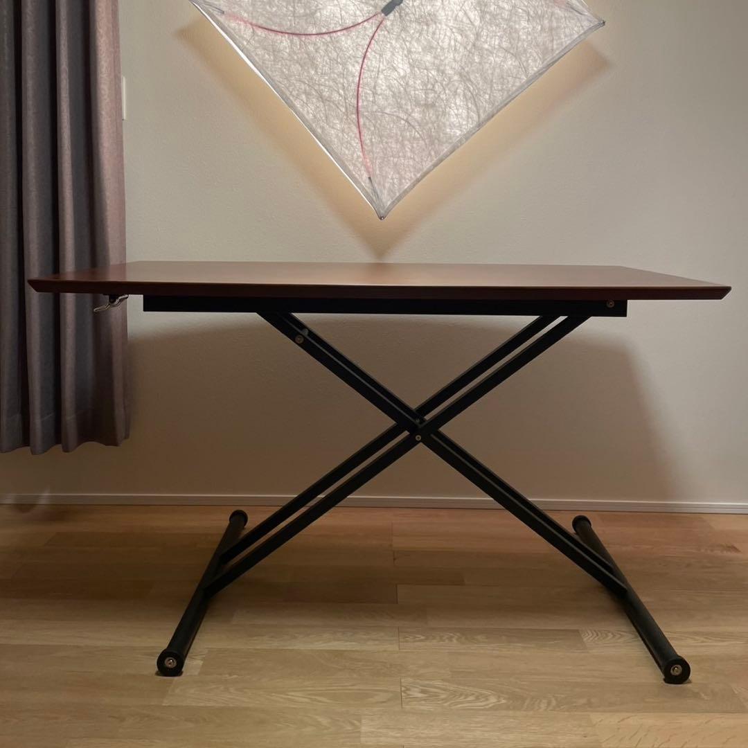 昇降式　ダイニングテーブル　ラルカ130 ブラウン