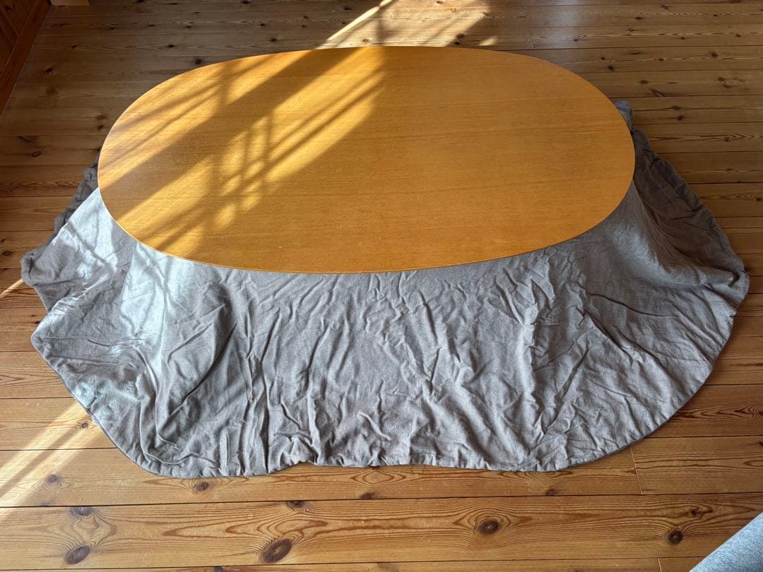 無印良品　こたつにもなる楕円形ローテーブル大(布団2枚付き)