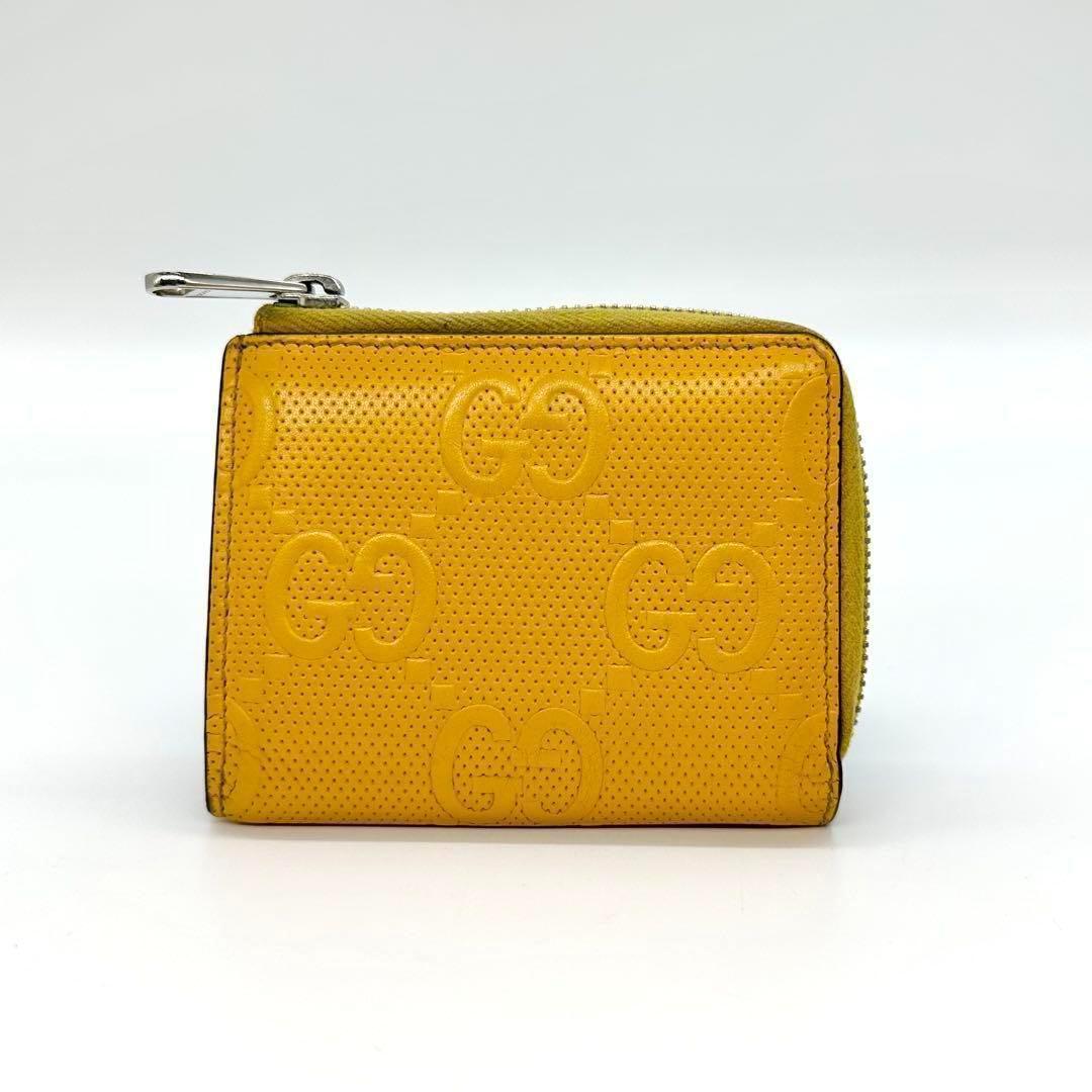GUCCI グッチ ミニ 財布 ケース GG イエロー レザー
