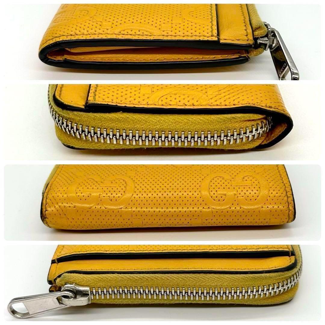 GUCCI グッチ ミニ 財布 ケース GG イエロー レザー