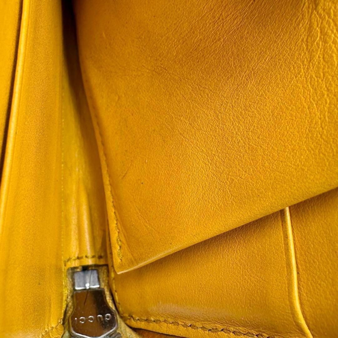 GUCCI グッチ ミニ 財布 ケース GG イエロー レザー