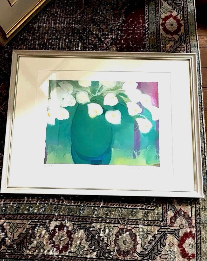 新品額　限定　大きめ64×48 ジニー・キム　版画　直筆サイン　NO. 証明書