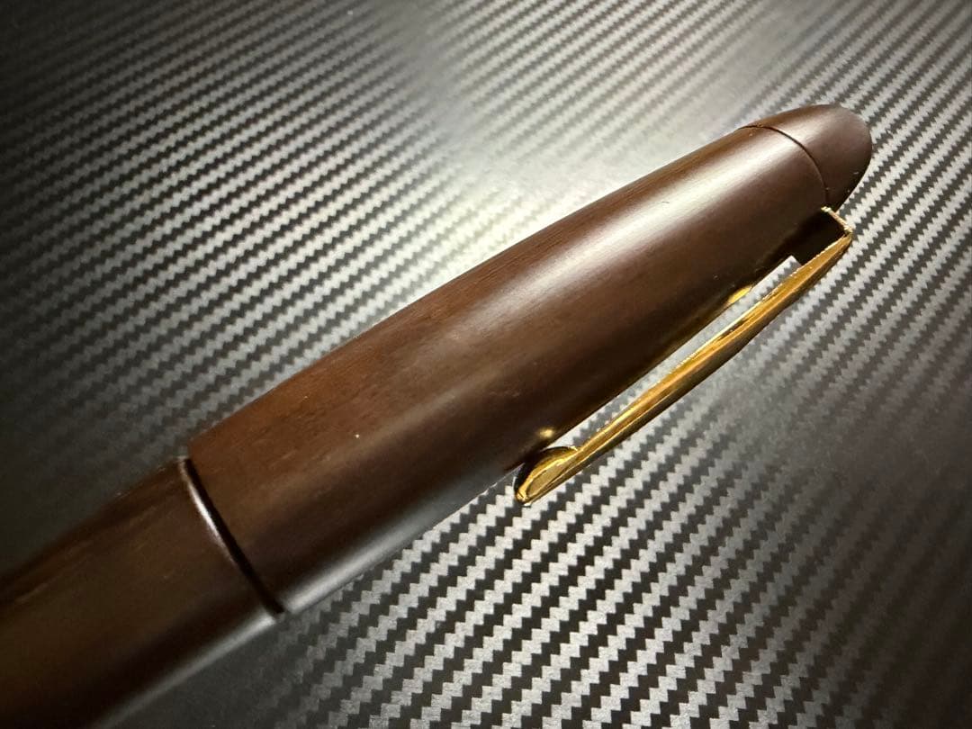 未使用に近い プラチナ 出雲 鉄刀木 B 太字 万年筆