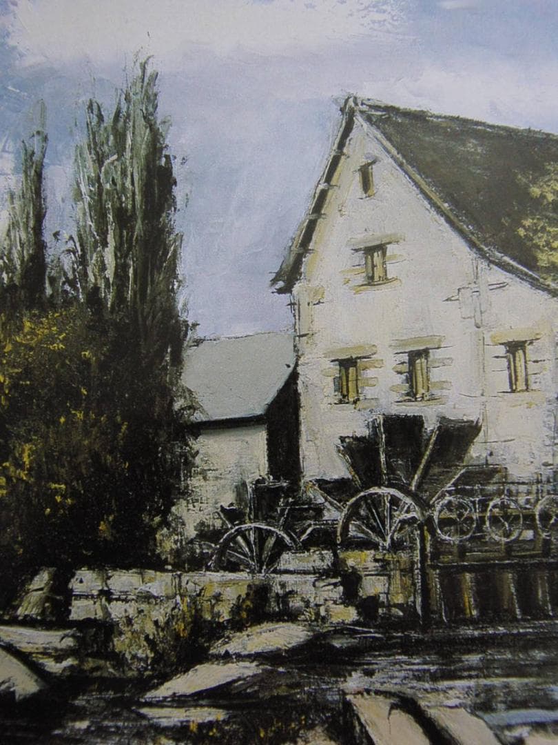 ベルナール・ビュッフェ「Le moulin a eau」希少画集の額装画