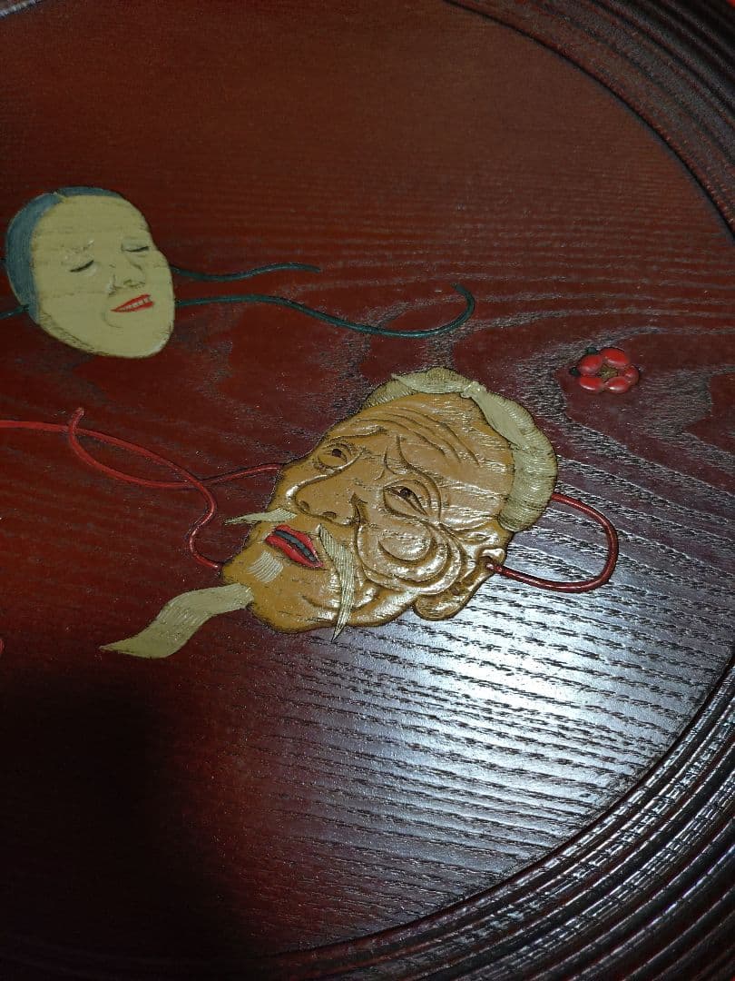 鎌倉 盆 漆 彫刻 在銘 東満 高台 アンティーク 工芸品 置物