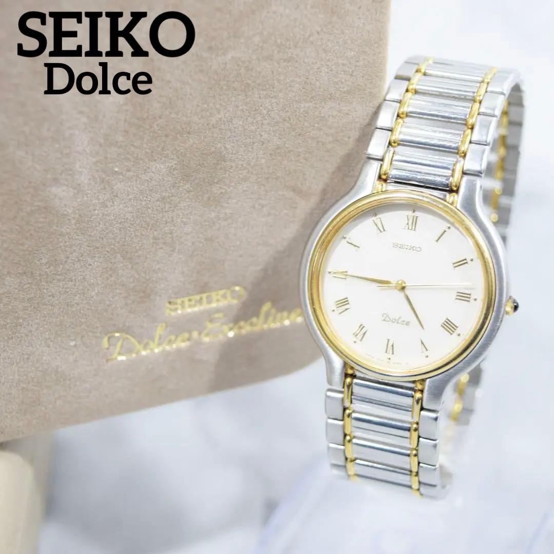 [美品 箱付] 1990年製 SEIKO セイコー ドルチェ メンズ 新品電池