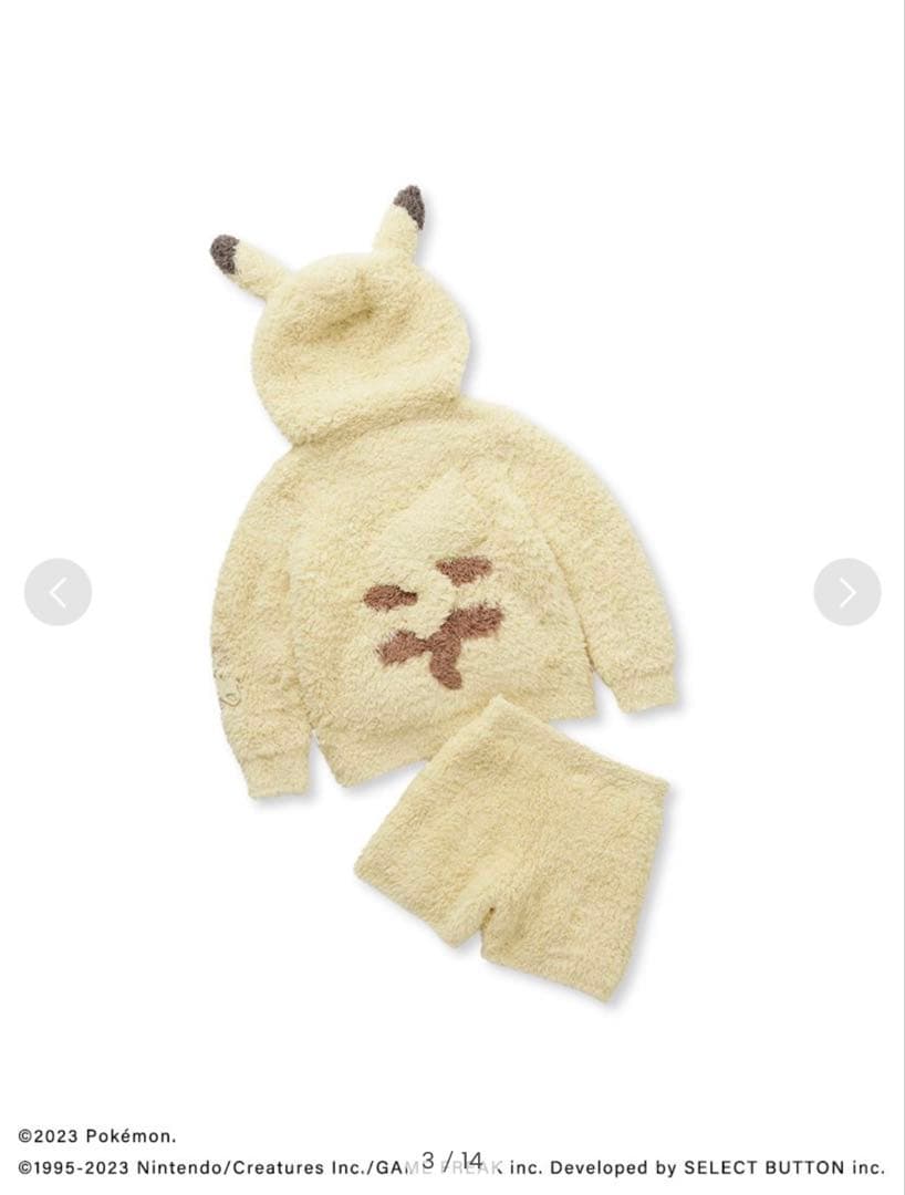 新品◯ジェラートピケ ピカチュウパーカ&ショートパンツセットキッズSサイズ