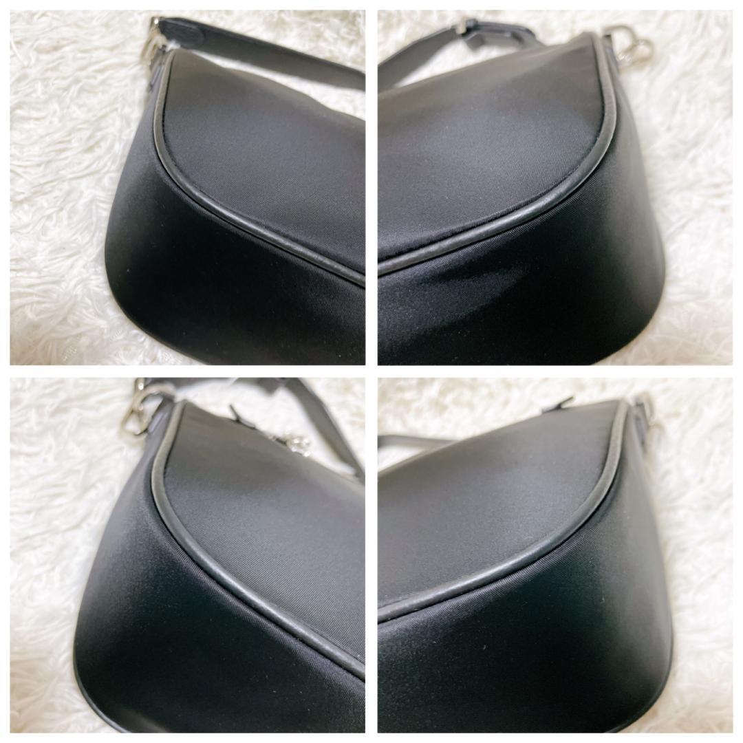 美品 ココセリュックスゴールド ハーフムーン 2way ショルダーバッグ 黒