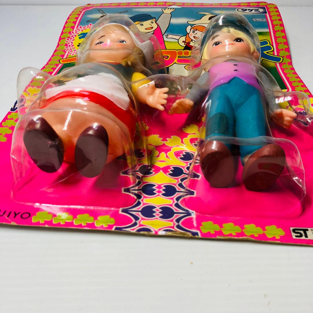 当時物 未開封 タケミ フランダースの犬 ネロ＆アロア ソフビ フィギュア