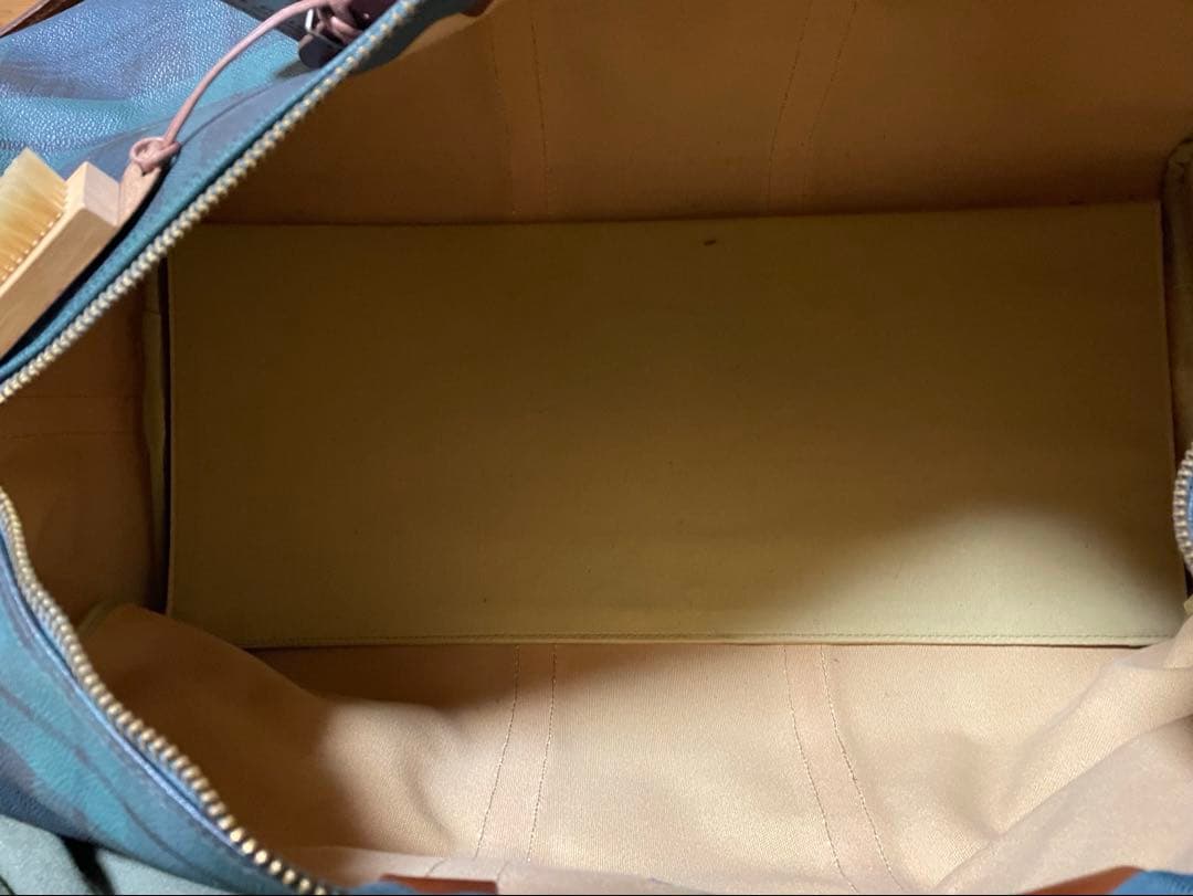 ポロラルフローレンボストンバッグ グリーン・ネイビー チェック柄