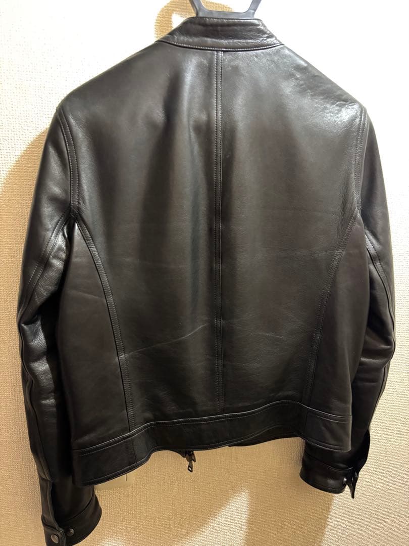 EMMETTI ブラック シングルライダースジャケット