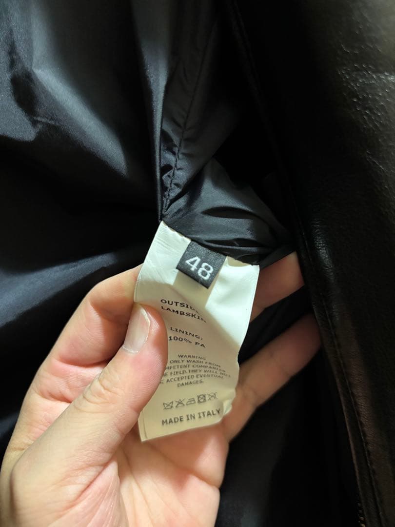 EMMETTI ブラック シングルライダースジャケット