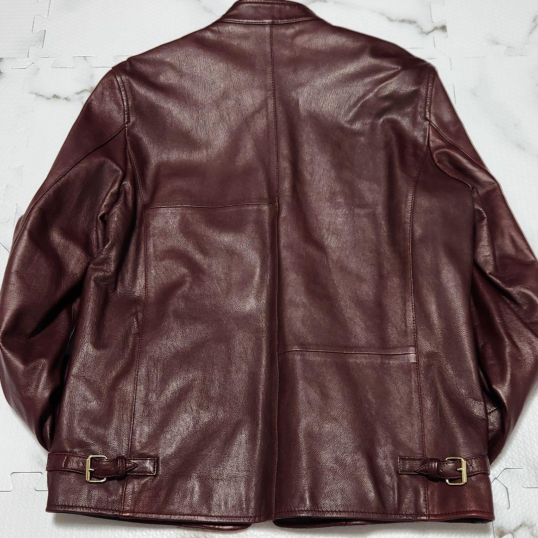 入手困難✨ポールスミス ライダースジャケット 山羊革 裏地総柄 バーガンディ