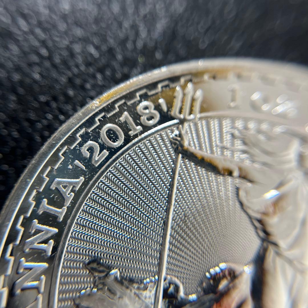 【純銀】2018年エリザベス2世ブリタニア　2ポンド銀貨　英国