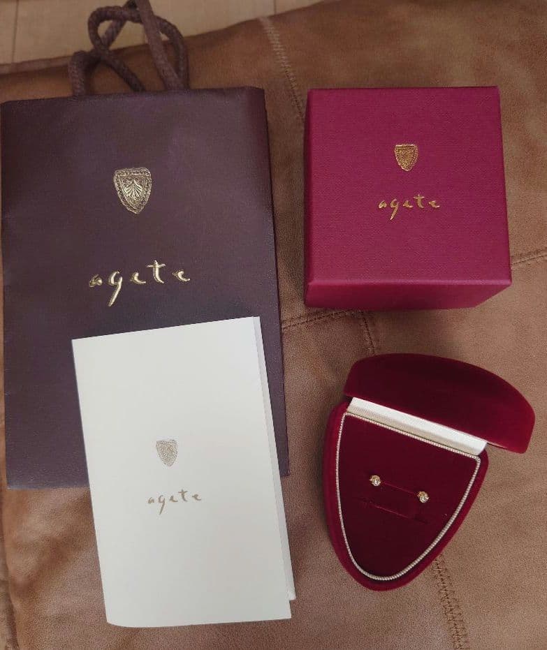 アガット agete 1粒ダイヤモンドピアス 18金