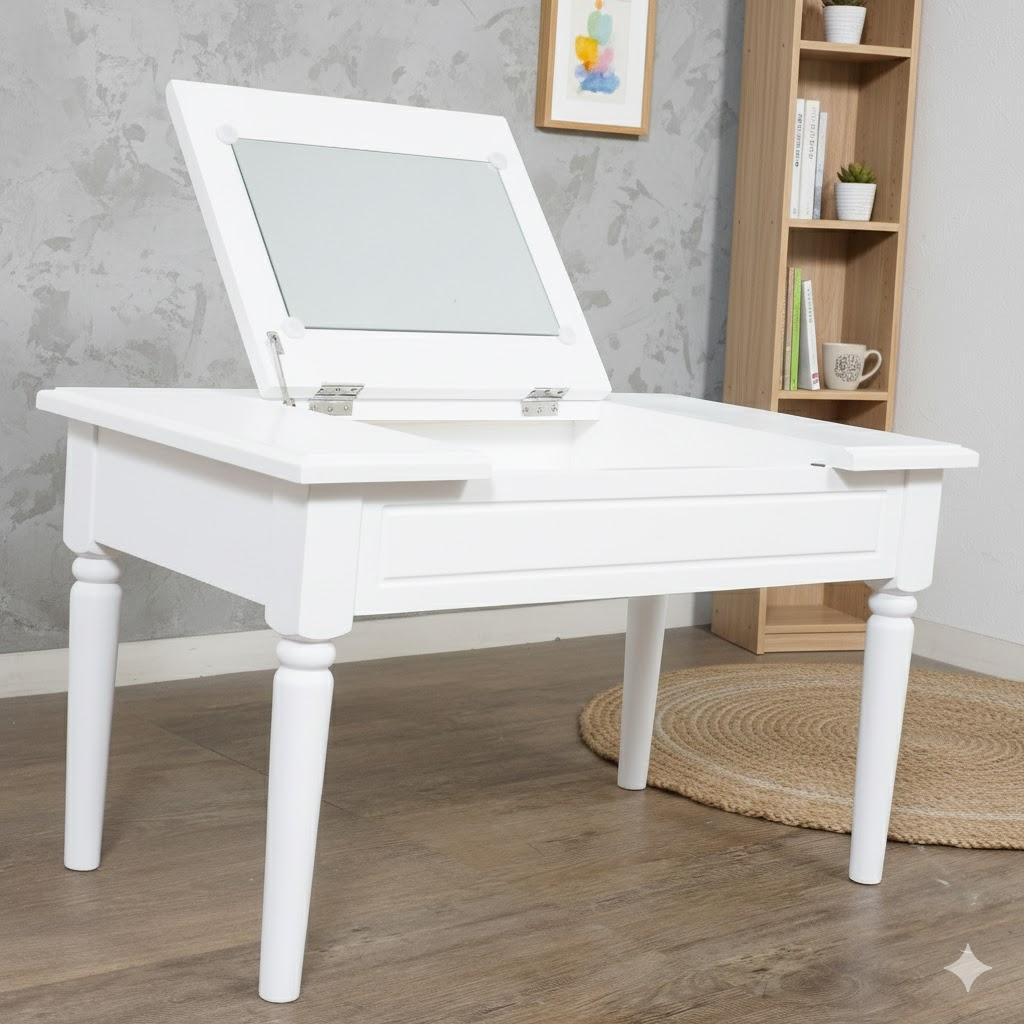 【新品・未使用】　コスメテーブル　収納　ミラー付き ドレッサー